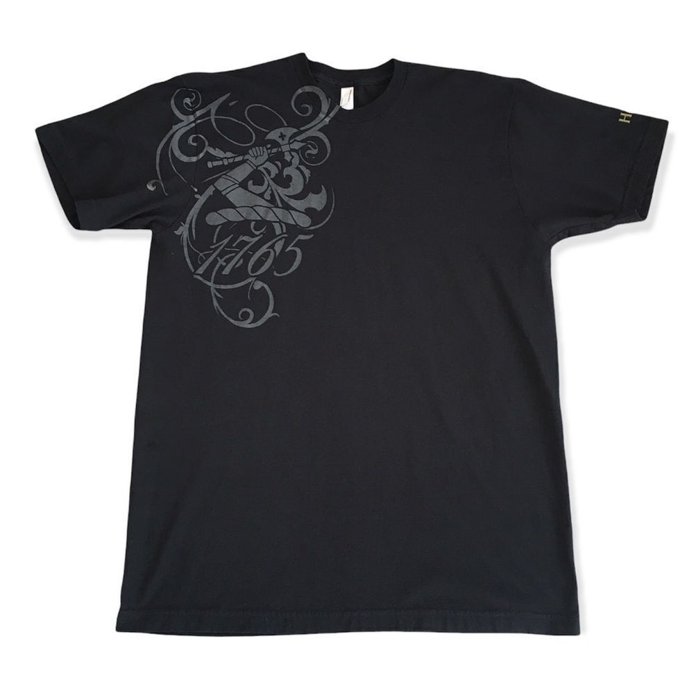 🔃American Apparel Men’s Black Graphic Short Sleeve Tee Shirt